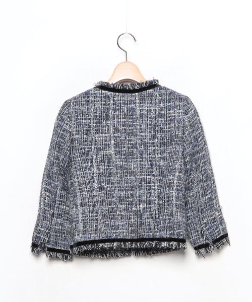 「QUEENS COURT」 ノーカラージャケット 1 ブルー レディース_画像2