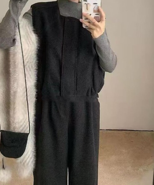 新品タグ付き⭐️2025FW⭐️セットアップ　パンツ⭐️ ブラック　L完売品 セットアップ レディース : ZOZOTOWN Yahoo!店 - 通販 - Yahoo