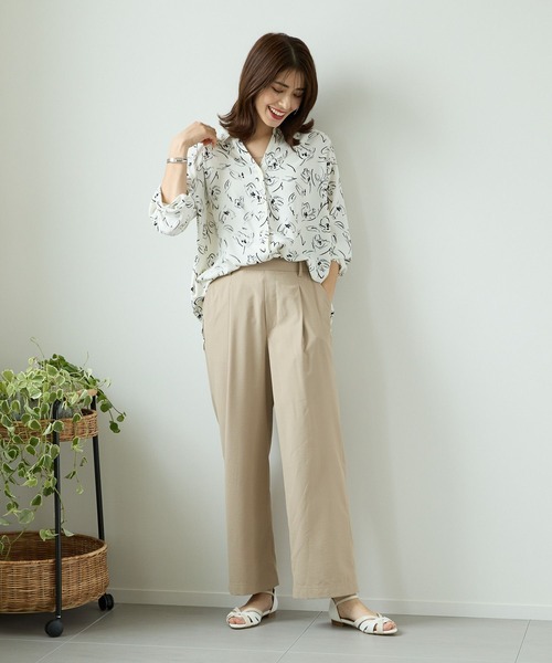 「Elura」 イージーパンツ LARGE ベージュ レディース_画像3