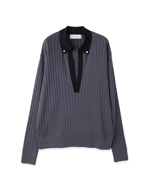 6roku 　MILANO RIB SKIPPER KNIT/ニット 6（ロク）の「＜6(ROKU)＞MILANO RIB SKKIPPER KNIT/ニット（ニット