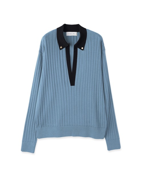 ニット/セーター Rib Wool Knit Tops Chunky Rib Sweater by Pernille Larsen – Wool and Company