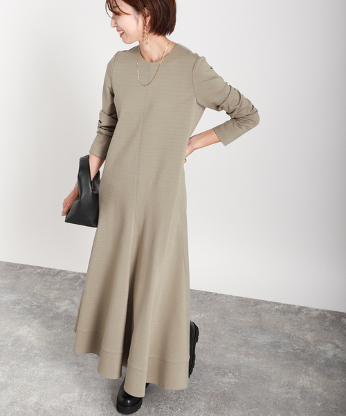 「VERMEIL par iena」 長袖ワンピース - ベージュ レディース_画像3