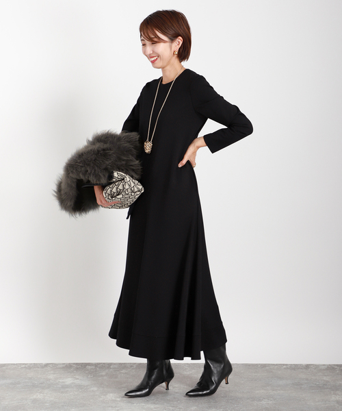 「VERMEIL par iena」 長袖ワンピース - ベージュ レディース_画像6