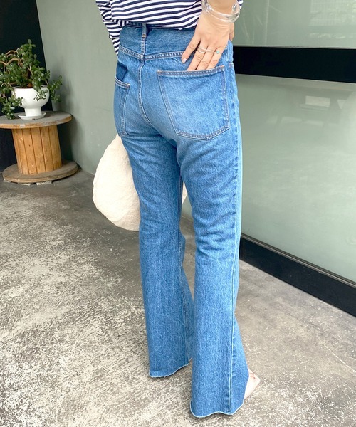 「SHENERY」 ブーツカットデニムパンツ 38 ブルー レディースの画像