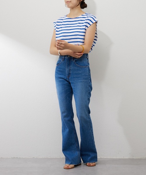 「SHENERY」 ブーツカットデニムパンツ 38 ブルー レディースの画像