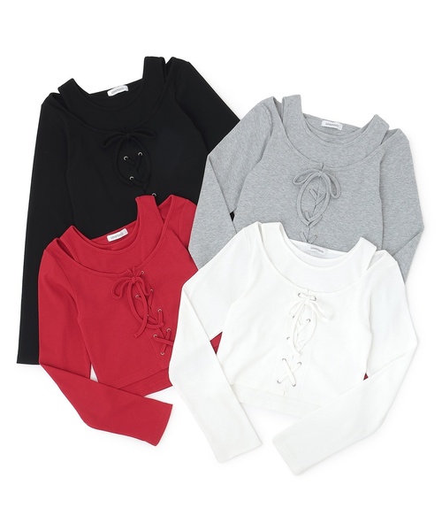 LOVETOXIC tシャツ レースアップテレコ長袖シャツ キッズ 子供服 