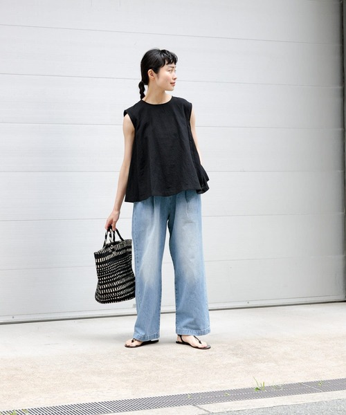 「かぐれ」 デニムパンツ FREE ブルー レディースの画像