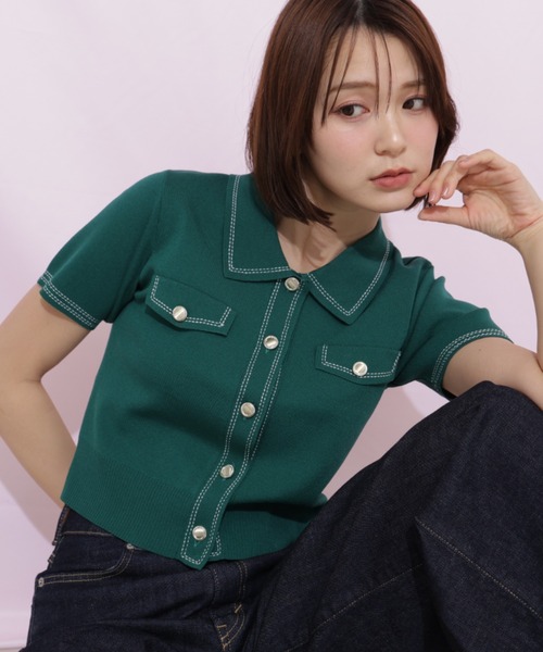 【新品未使用】H BEAUTY&YOUTH ツイストコットン ポロカラーニット 1200026S0890_l1_a019.jpg