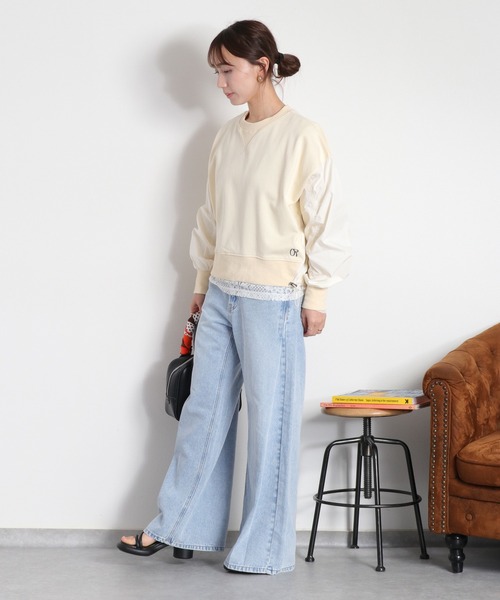新品 未使用*フレアワイドデニムパンツ cepo（セポ） ジーンズ デニム デニムパンツ 「軽やかに広がる、美脚