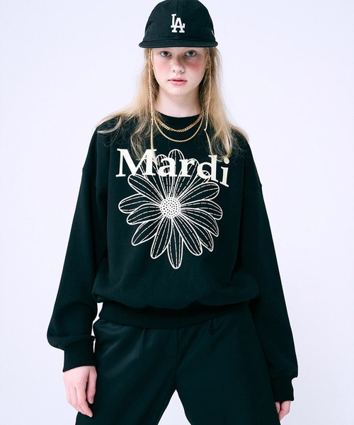 「Mardi Mercredi」 スウェットカットソー FREE グレー×ホワイト レディース_画像2
