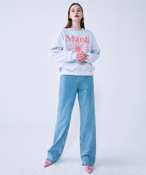 「Mardi Mercredi」 スウェットカットソー FREE グレー×ホワイト レディース_画像8