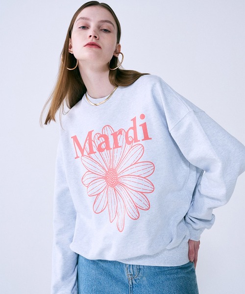 「Mardi Mercredi」 スウェットカットソー FREE グレー×ホワイト レディース_画像9