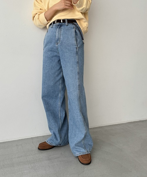 「CANAL JEAN」 デニムパンツ MEDIUM ライトブルー レディース