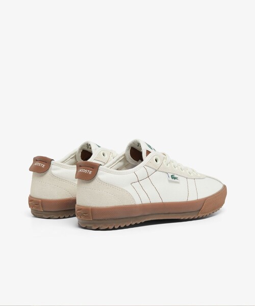 「LACOSTE」 ローカットスニーカー 22.5cm オフホワイト レディースの画像
