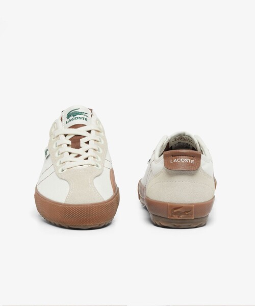 「LACOSTE」 ローカットスニーカー 22.5cm オフホワイト レディースの画像