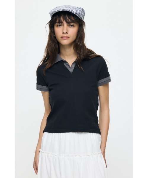 MOUSSY（マウジー） tシャツ CONTRAST POLO トップス レディース