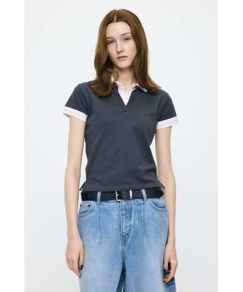 MOUSSY（マウジー） tシャツ CONTRAST POLO トップス レディース