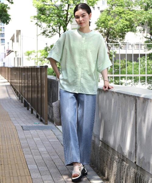 THE SHOP TK ブラウス シャツ 「さりげなく体型カバー」さらっと快適 