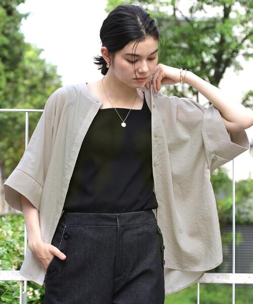 THE SHOP TK ブラウス シャツ 夏 「高レビュー/体型カバー」さらっと