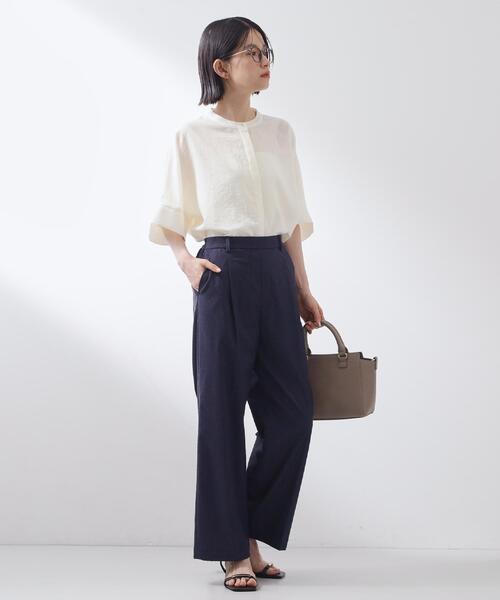 THE SHOP TK ブラウス シャツ 「さりげなく体型カバー」さらっと快適 