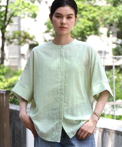THE SHOP TK ブラウス シャツ 夏 「高レビュー/体型カバー」さらっと 