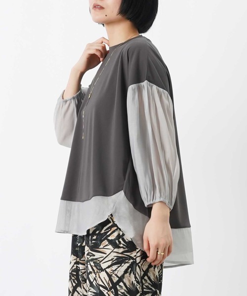 LEONARD 7分袖チュニック LADY LUCK LUCA（レディラックルカ） tシャツ LC/LLL ポンチ切替