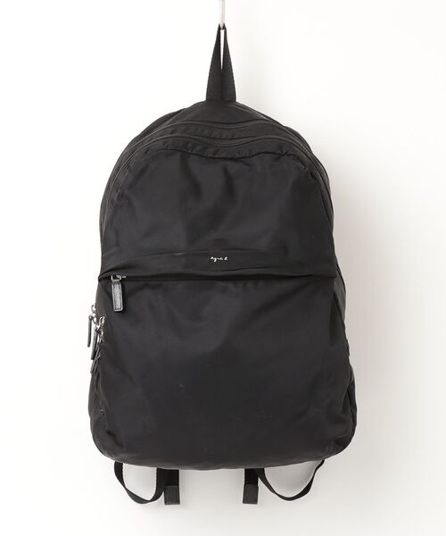 極美品 agnes b. アニエスベー リュック ブラック ロゴプレート agnes b.（アニエスベー） リュック - ブラック レディース : ZOZOTOWN