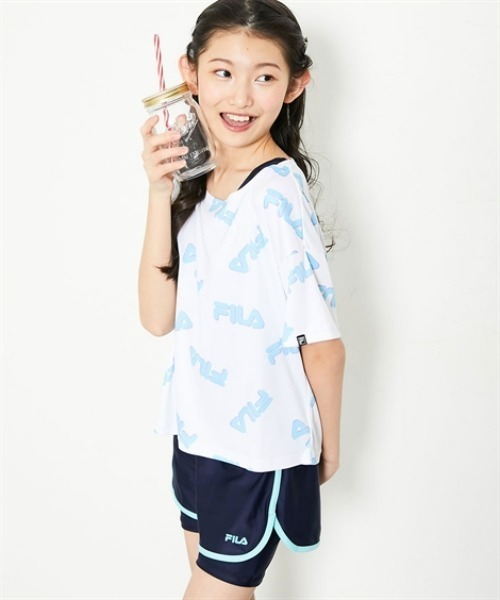 uvカット 水着 「FILA」Ｔシャツセットオンスクール　(130〜170cm) キッズ 子供 女の子の画像