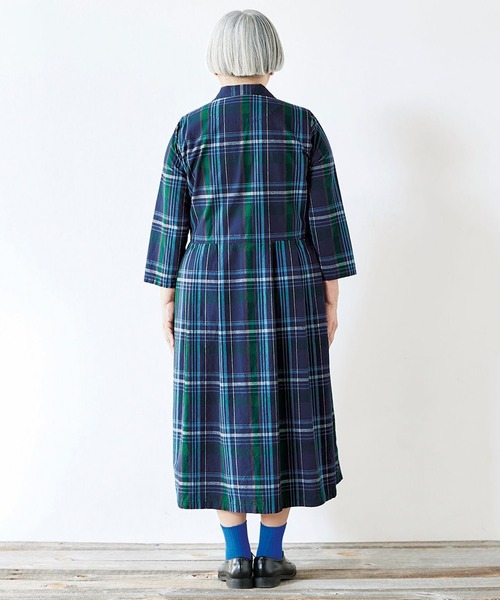 「Sunny clouds」 シャツワンピース X-LARGE ネイビー レディース_画像7