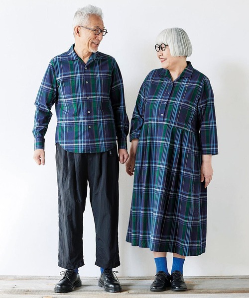「Sunny clouds」 シャツワンピース X-LARGE ネイビー レディース_画像8