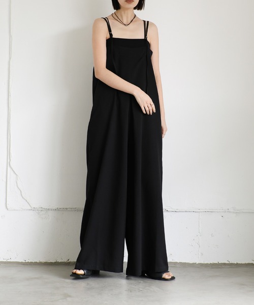 「select MOCA Et」 オーバーオール MEDIUM ブラック レディース_画像3