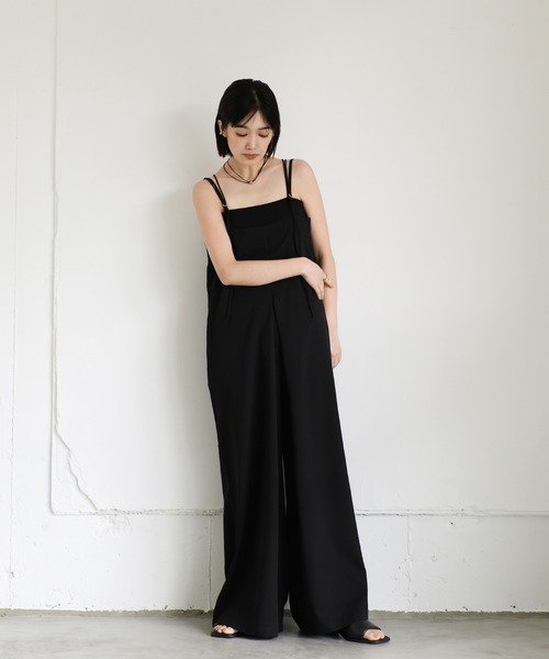 「select MOCA Et」 オーバーオール MEDIUM ブラック レディース_画像5