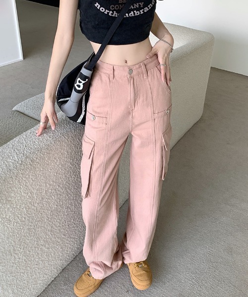 「FREE STYLISTS」 カーゴパンツ X-LARGE ブラウン レディース_画像4