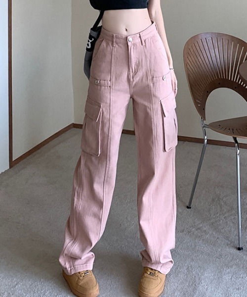 「FREE STYLISTS」 カーゴパンツ X-LARGE ブラウン レディース_画像5