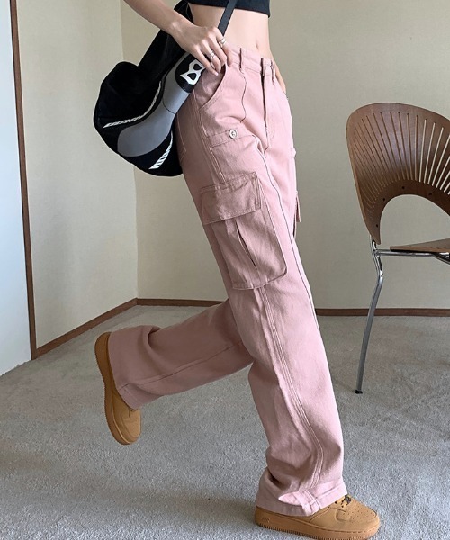 「FREE STYLISTS」 カーゴパンツ X-LARGE ブラウン レディース_画像9