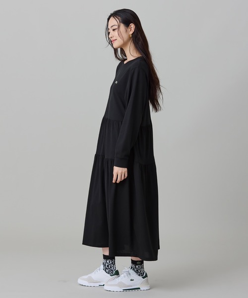 LACOSTE（ラコステ） ワンピース ティアード鹿の子ロングドレス