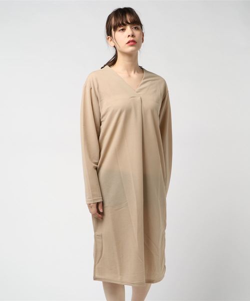 ワンピース スリット入りvネックサックワンピース レディース オーバーサイズ ドロップショルダー アースカラーワンピース Zozotown Paypayモール店 通販 Paypayモール