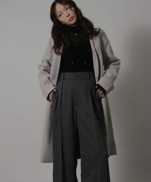 Social GIRL（ソーシャルガール） ノーカラーコート コート Vネック