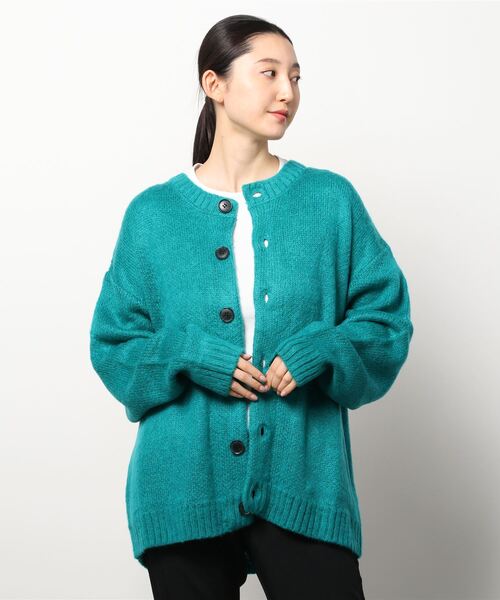 Bling Leads カーディガン 「Bling leads」5ゲージモヘアタッチ ビッグ