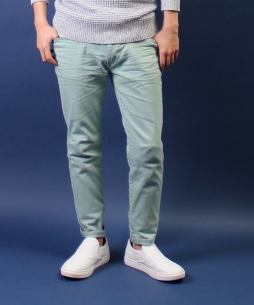 【イエロー】HIGH STREET∴メランジカラークロップデニム ハイストリート HIGH STREET HIGH STREET∴メランジカラークロップ