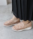サンダル フラワー刺繍シアースポーツサンダル ...の詳細画像4