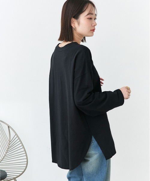 ad thie（アドティエ） tシャツ 後裾ラウンド ロングTシャツ