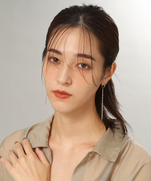 COCOSHNIK（ココシュニック） ピアス K10フリンジチェーン中折れ