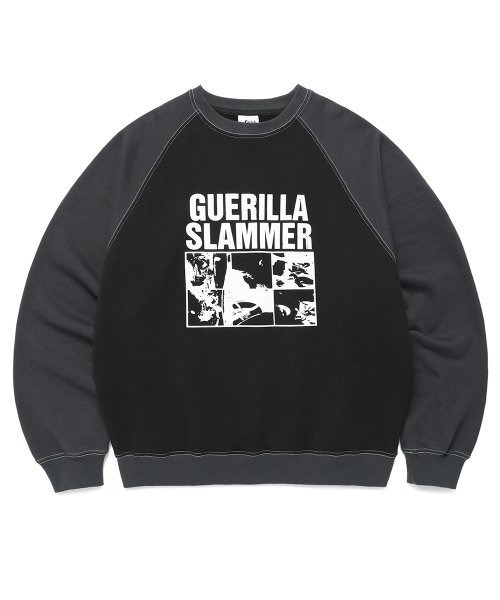 トレーナー スウェット A'GEM/9 × .kom「CAVISH/カビシ」GUERILLA SLAMMERS RAGLAN SWEATSHIRT/ラ Cavish トレーナー スウェット A'GEM/9 × .kom「CAVISH/カビシ