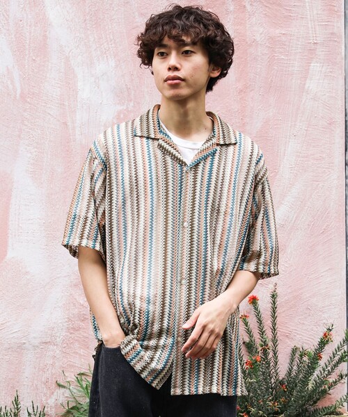 BEAMSGOLF メンズM ハイネック ストライプシャツ Amazon.co.jp: [ビームスゴルフ] S/Sスウェット 〈MEN〉 ORANGE