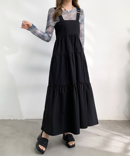 emi+ ワンピース フロントジップティアードワンピース