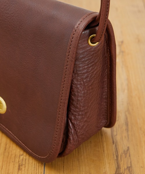 【美品】SLOW スロウ　ショルダーバッグ　レザー　ポシェット　ブラウン SLOW ショルダーバッグ スロウ / bono-flapwidth shoulder bag フル