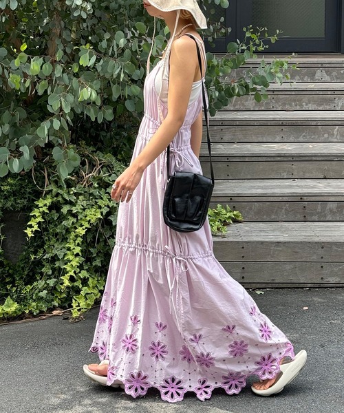 CIAOPANIC（チャオパニック） ワンピース INDIA裾レースシャーリング