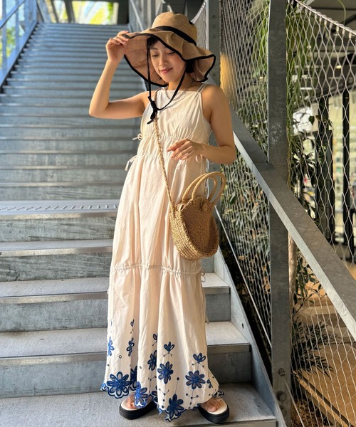 CIAOPANIC（チャオパニック） ワンピース INDIA裾レースシャーリング