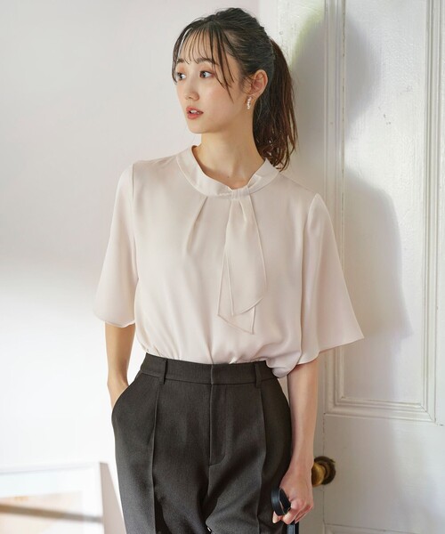 ANY SIS（エニィスィス） ブラウス シャツ 「洗える」トロミサテンボウ
